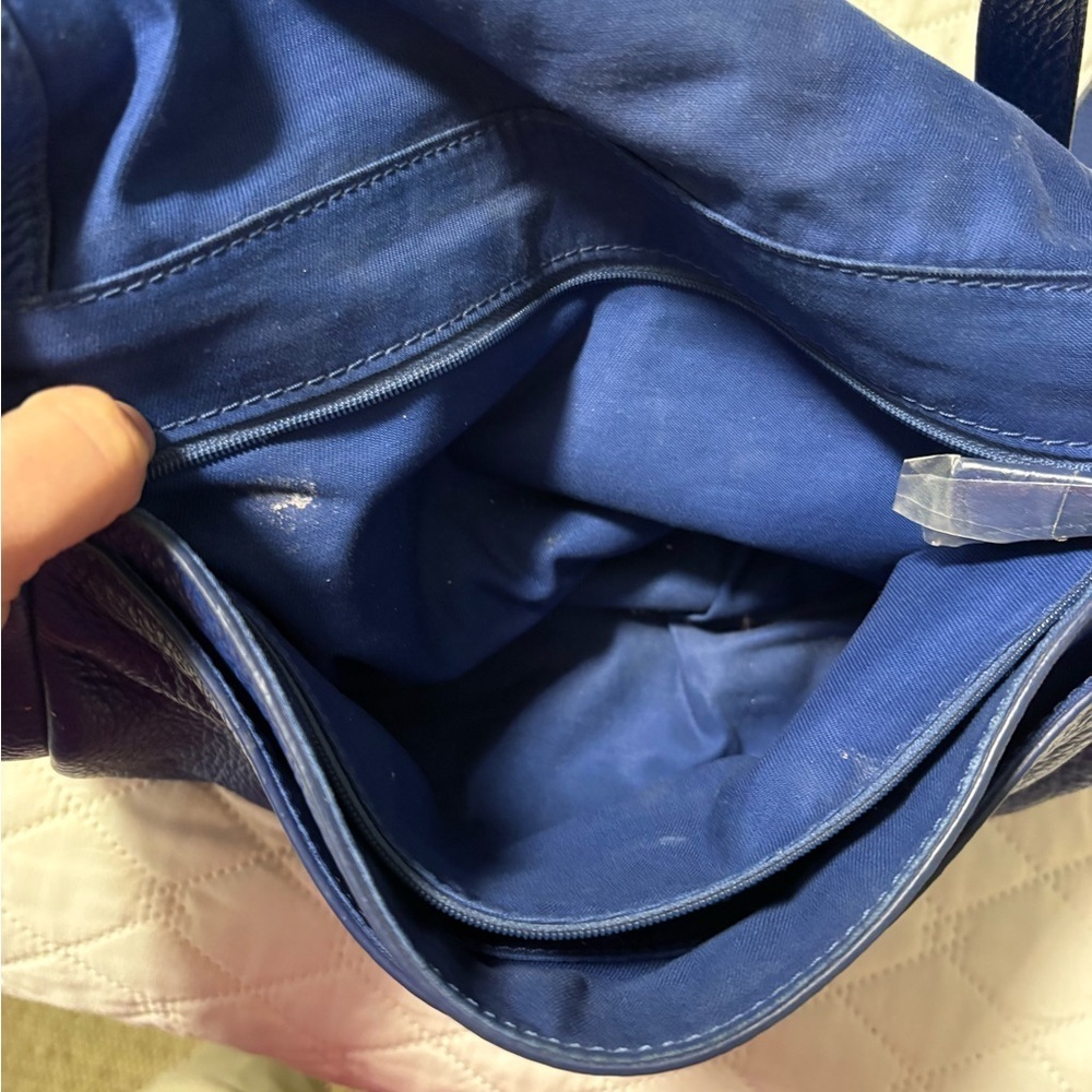 FOSSIL Preston Royal Blue Pebble Grain Leather Flap Crossbody Bag #ZB5875 - Picture 7 of 14